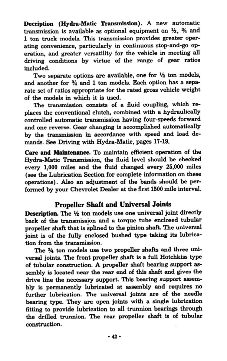 1954 Chevrolet Trucks Operators Manual Page 83